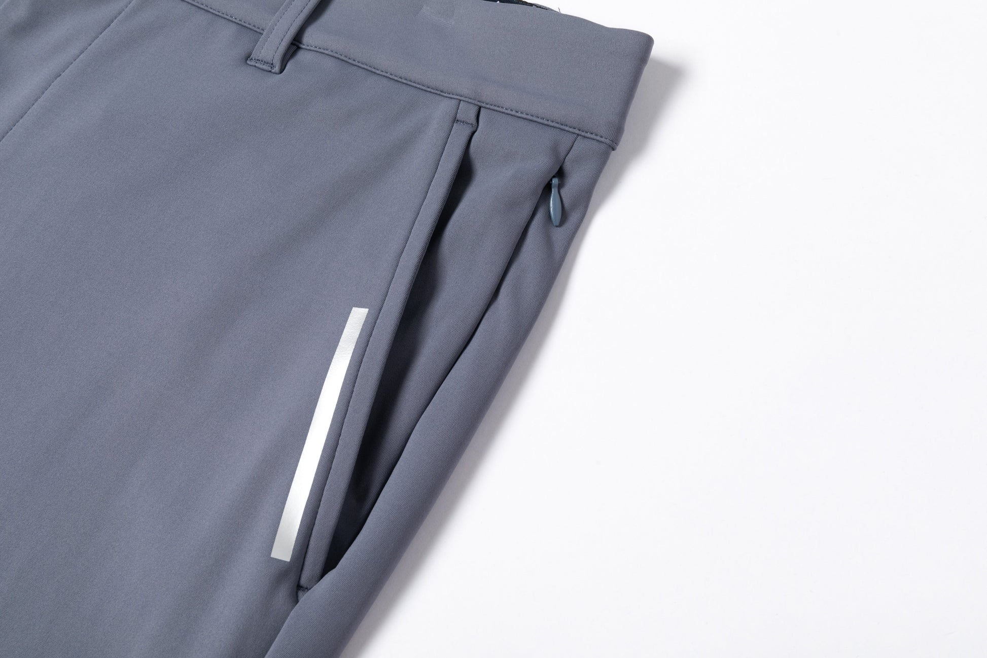 Light Gray - Blue Trousers with Contrast - Colored Waistband