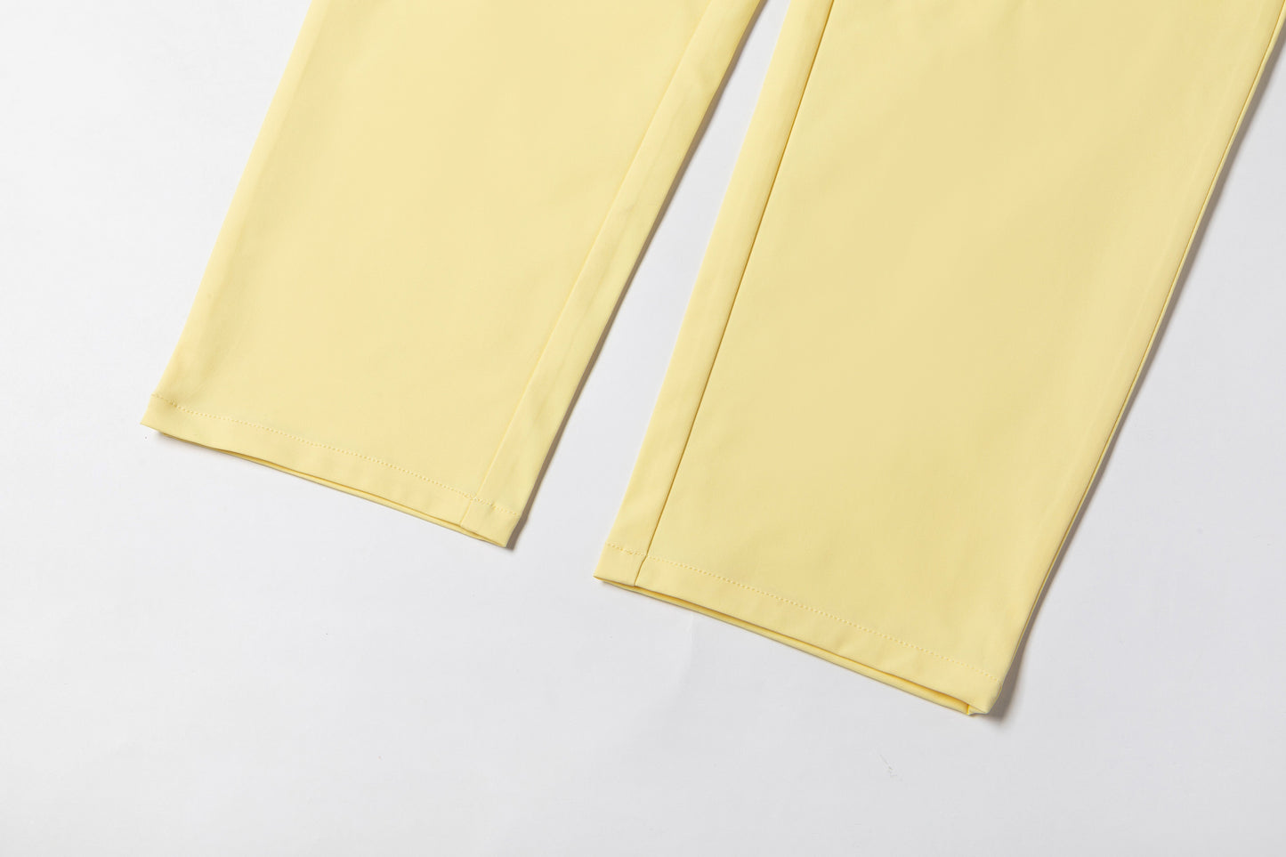Cream Yellow Wrinkle - Resistant Straight - Leg Casual Pants