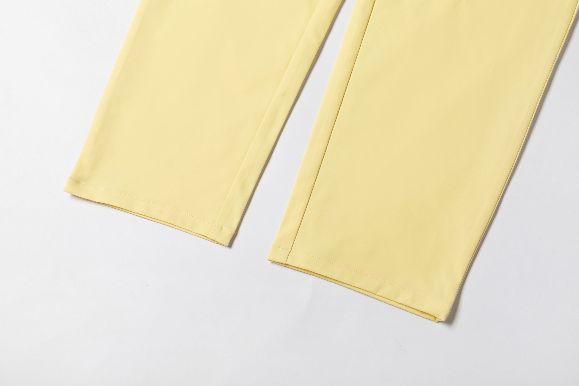 Cream Yellow Wrinkle - Resistant Straight - Leg Casual Pants