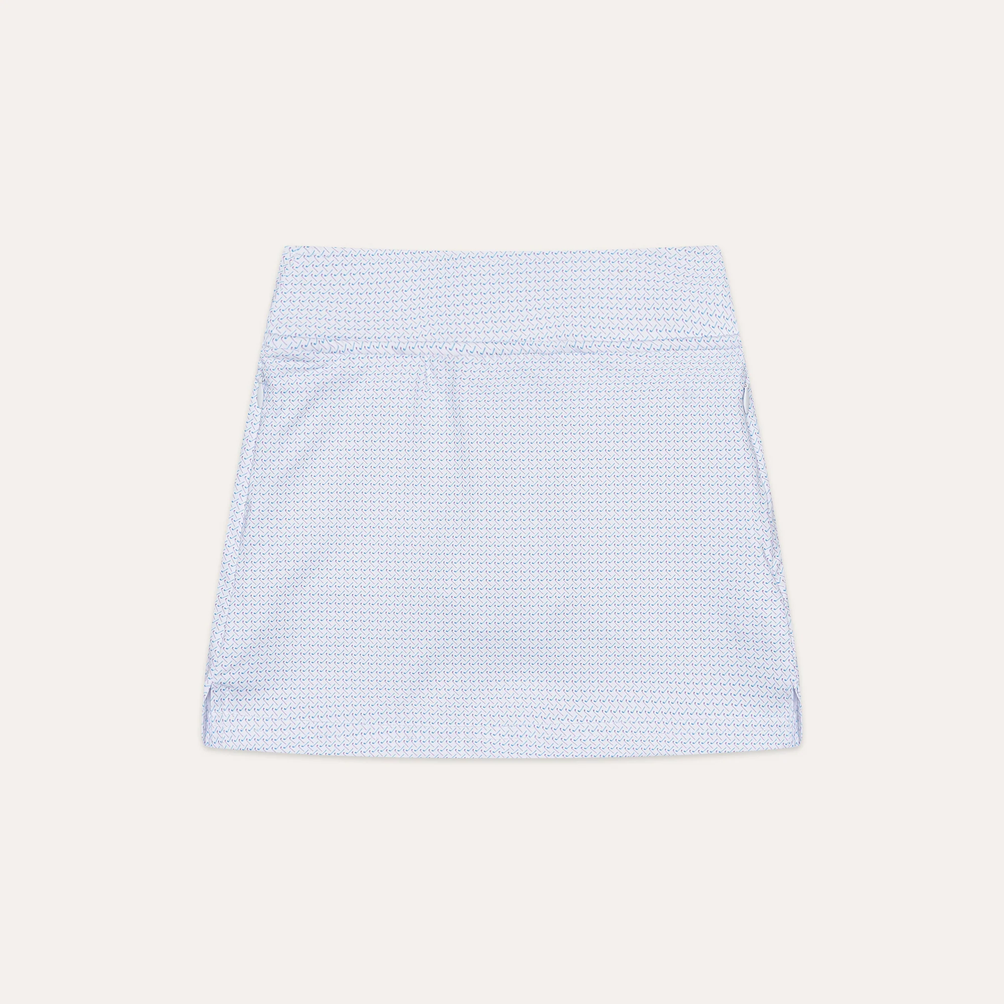 Girls' Light Blue Mini Pattern Performance Golf Skort