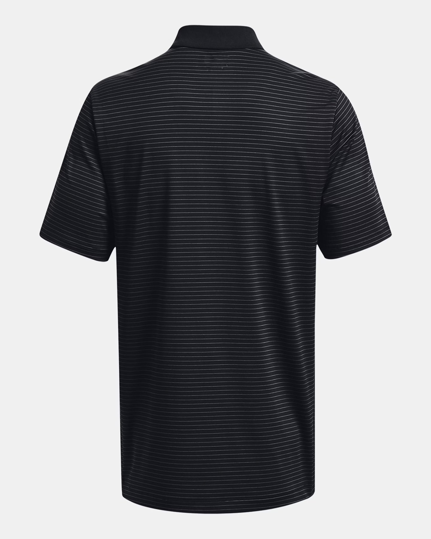 Men's striped black golf polo shirt