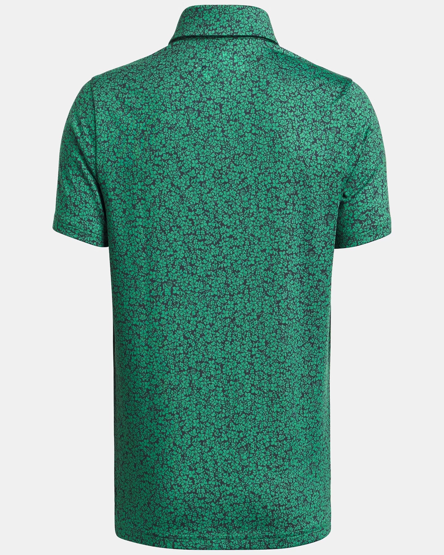 Men's floral printed green golf polo shirt
