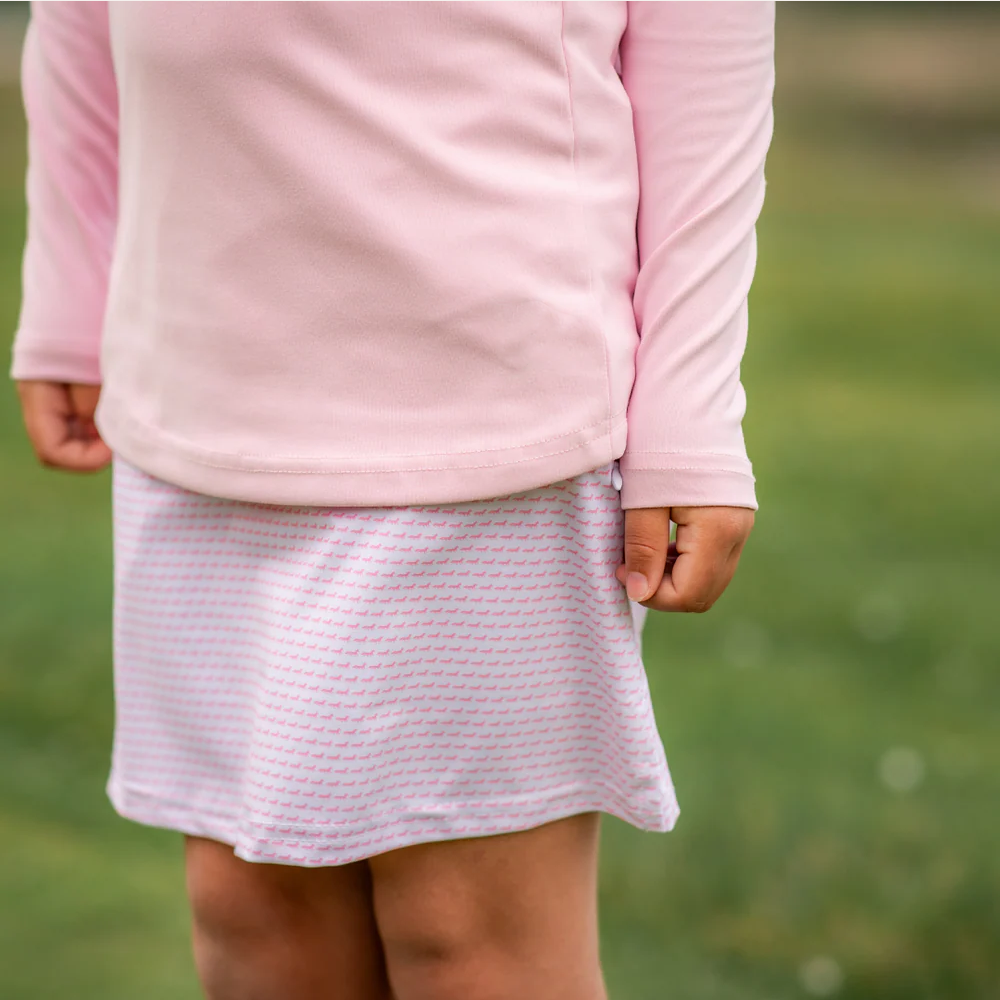 Girls' Pink Mini Pattern Performance Golf Skort