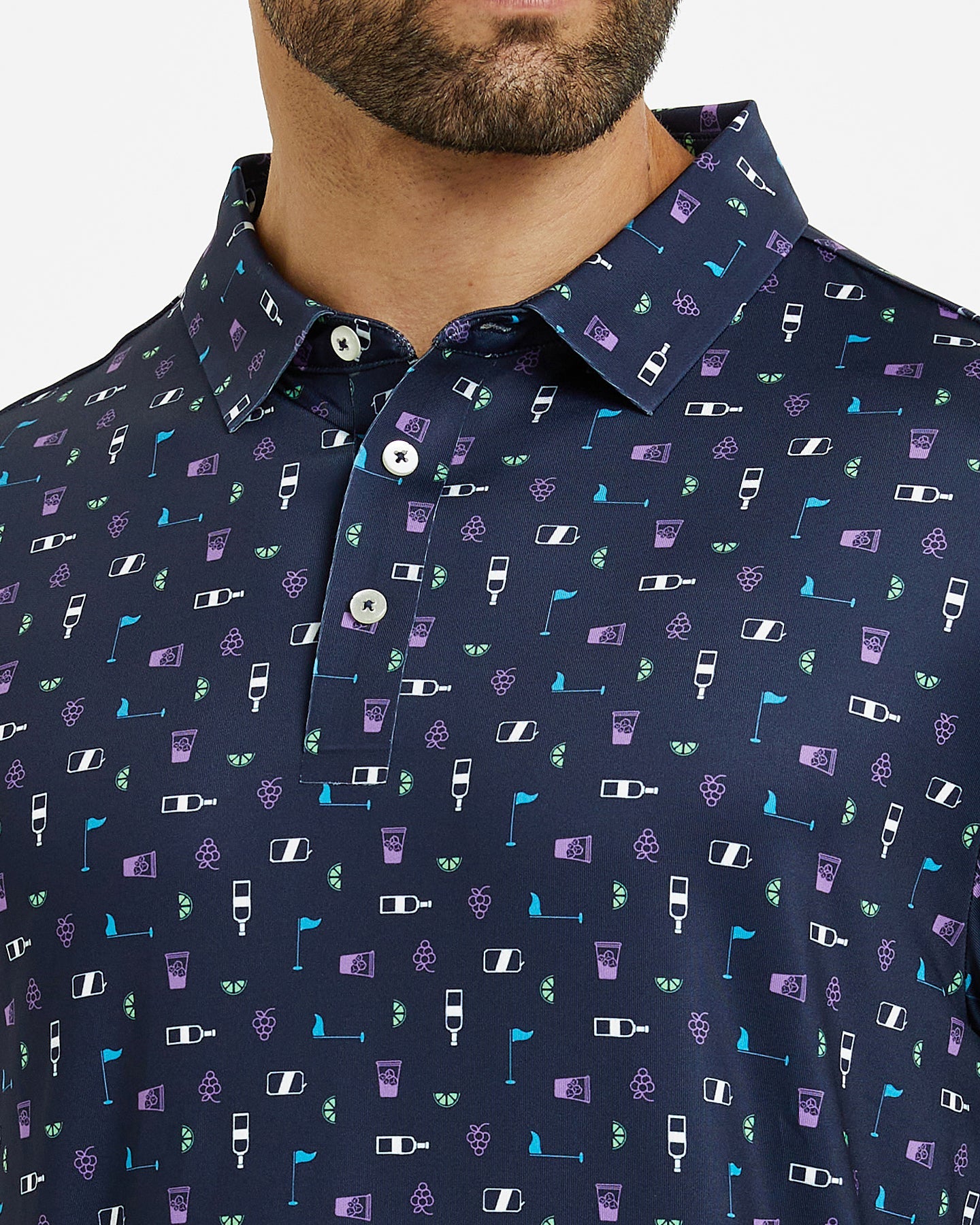 Men's celebration print golf polo shirt
