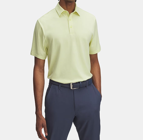 Men's yellow soft golf polo shirt