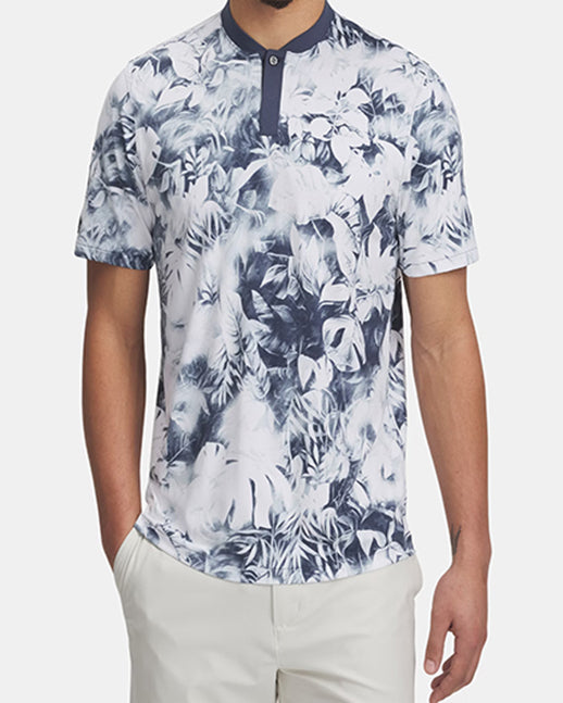 Men's Golf Polo Shirt with Wild Grass Print for Stylish Performance - Grace Golf Wear Supply