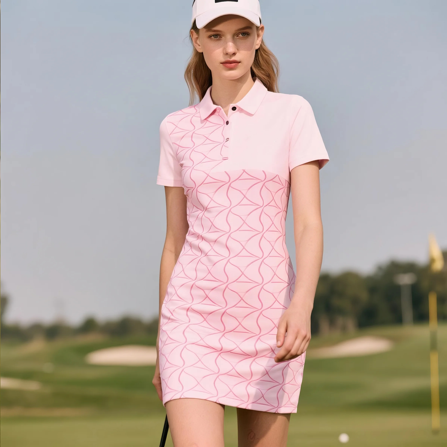 Blush Wave Golf Dress