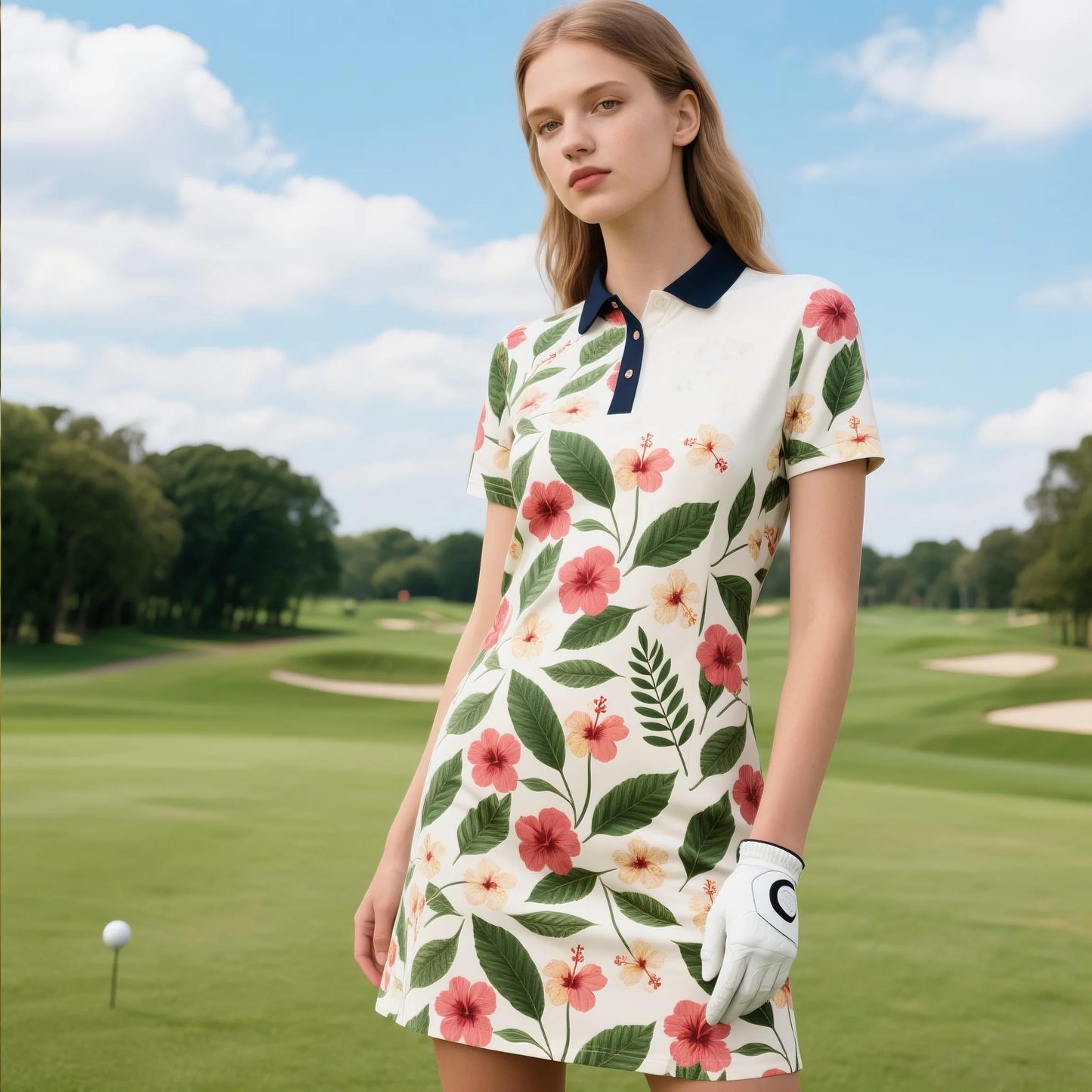 Hibiscus Bloom Golf Dress