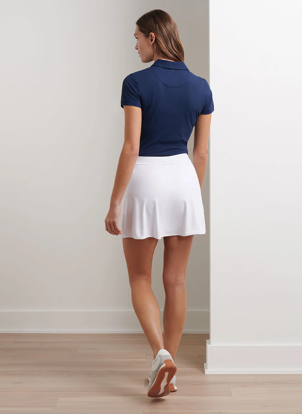Elegant White Performance Flare Skirt