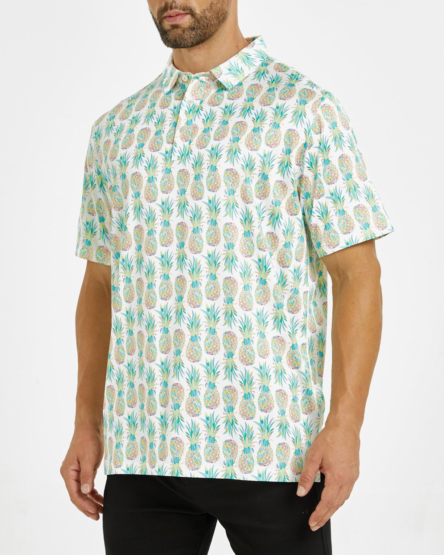 Men's Hawaiian pineapple golf polo shirt