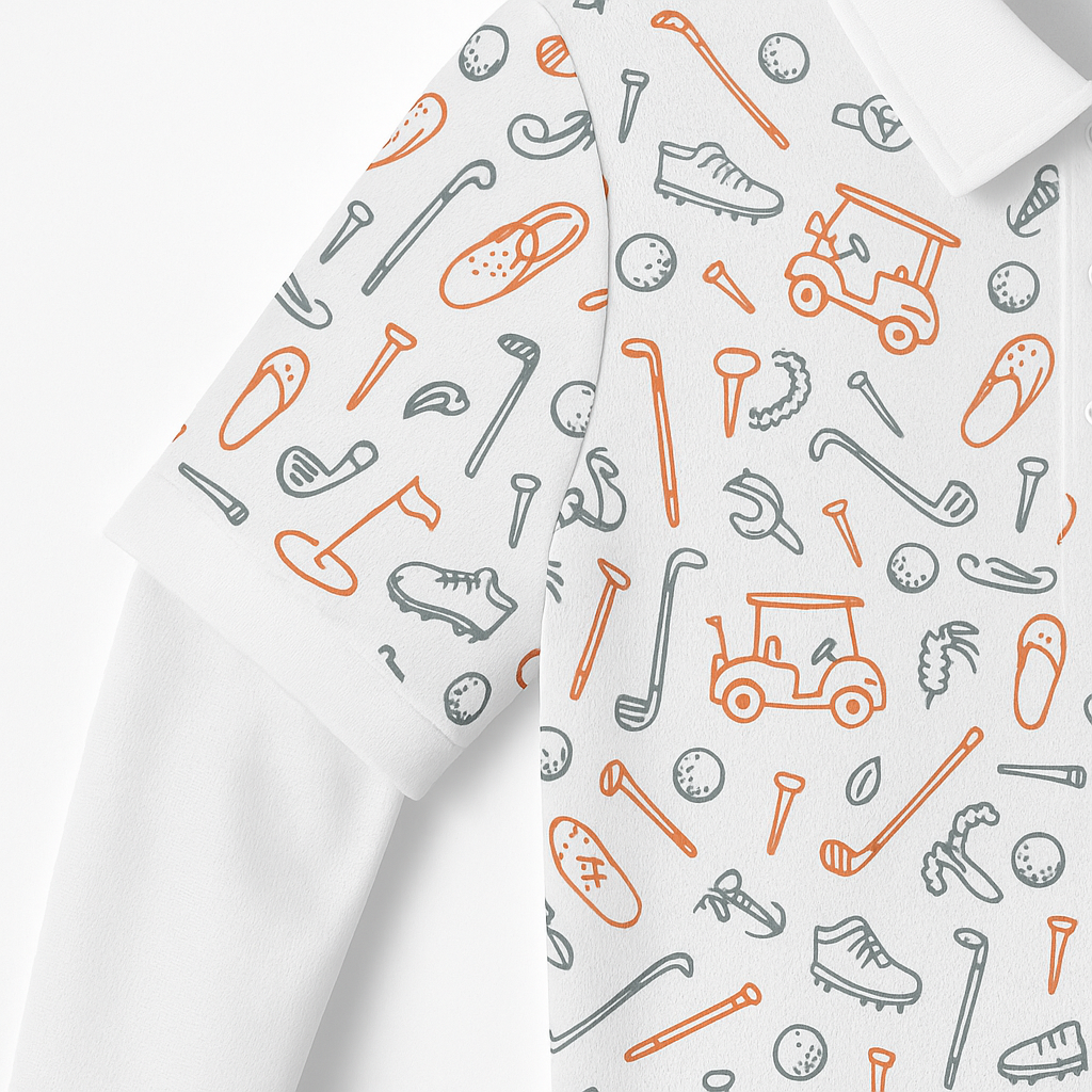 Women's Tropical Shell & Palm Print Performance Polo Shirt