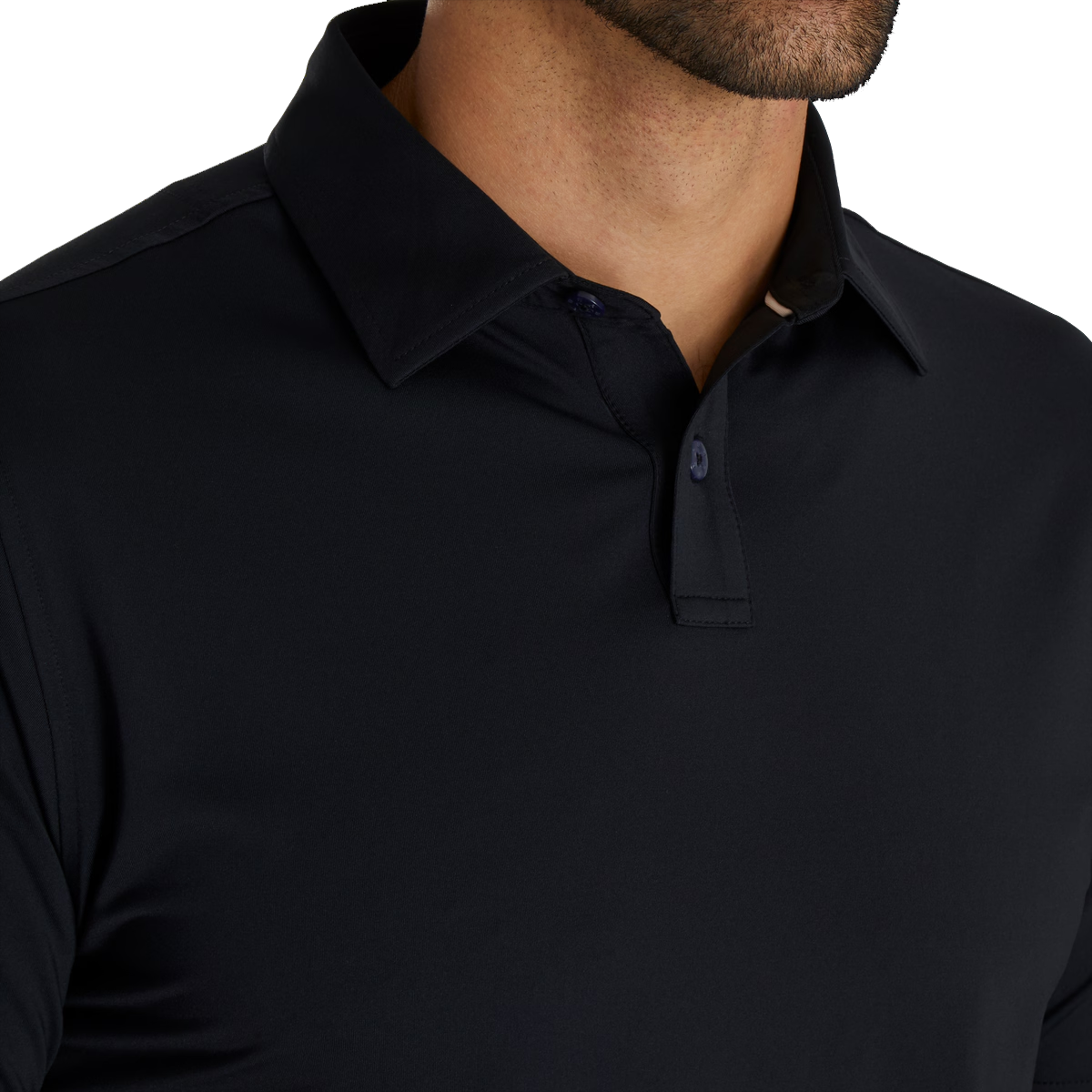 Men's black high-performance golf polo shirt