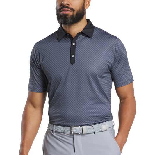 Men's checkered golf polo shirt