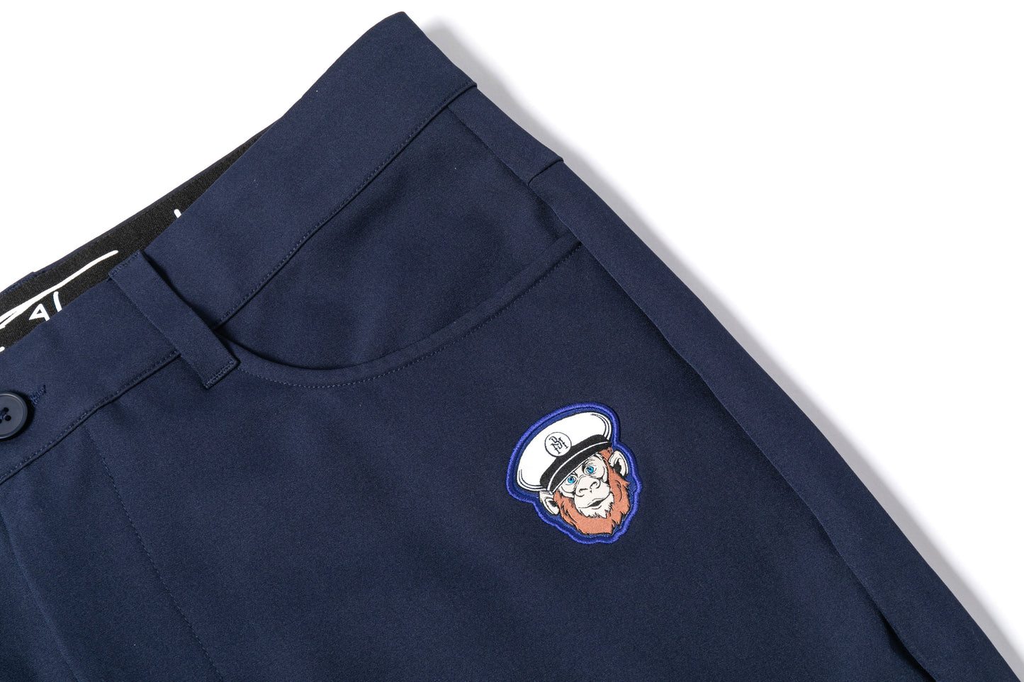 Men's Dark Blue Straight-Leg Trousers