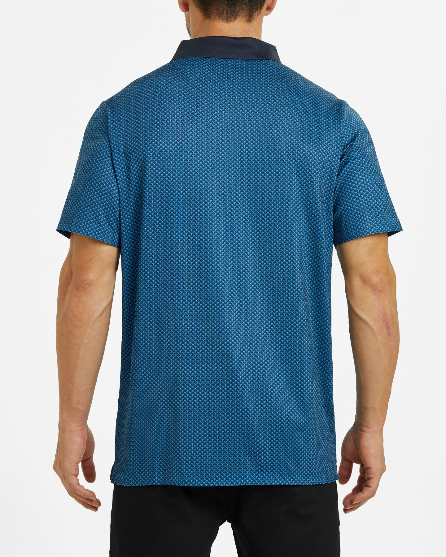 Men's light luxury dark blue golf polo shirt