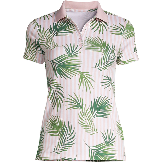 Women's Tropical Palm Leaf Performance Polo Shirt