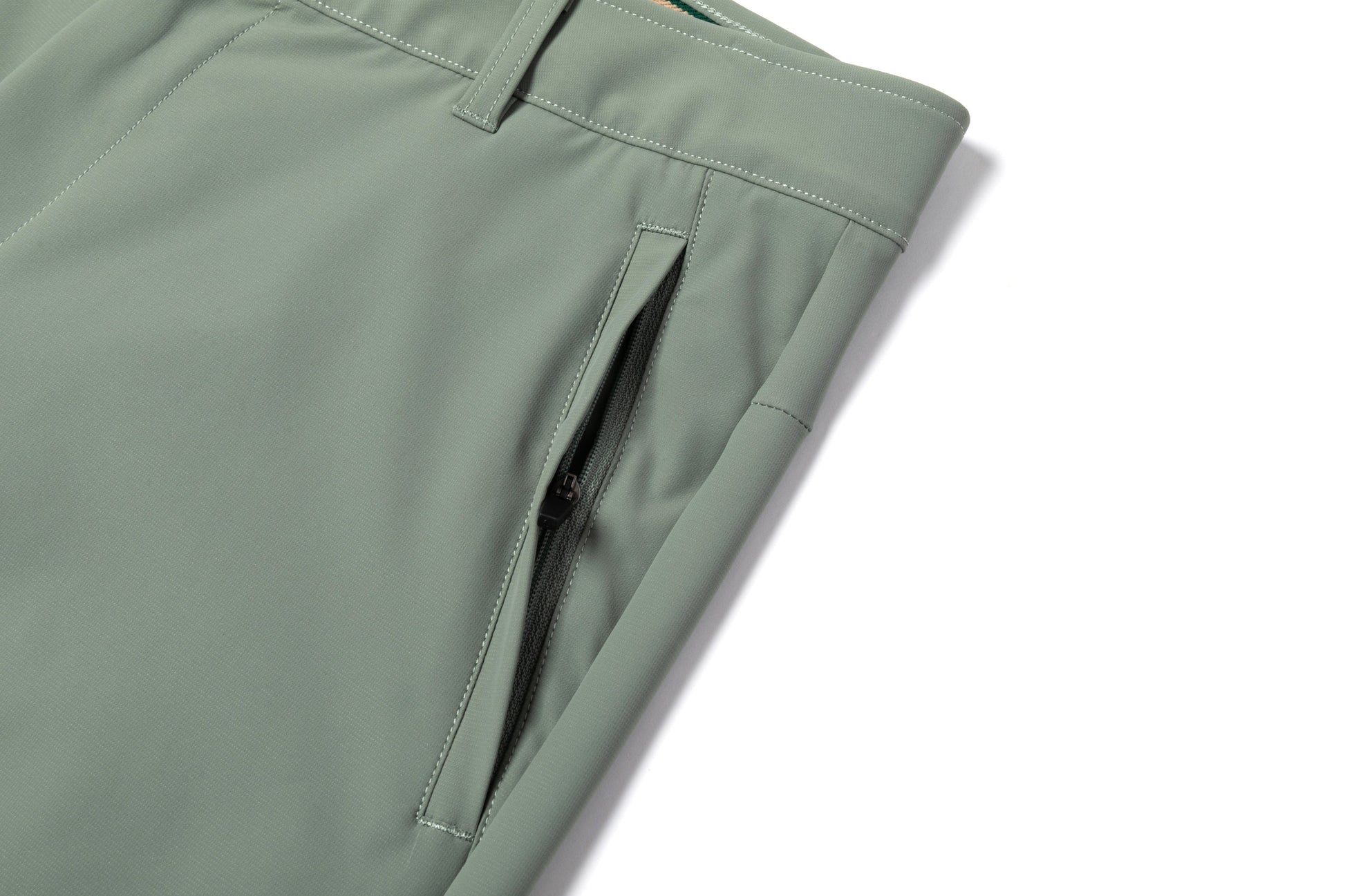 Light Green Shorts with Contrast - Colored Waistband