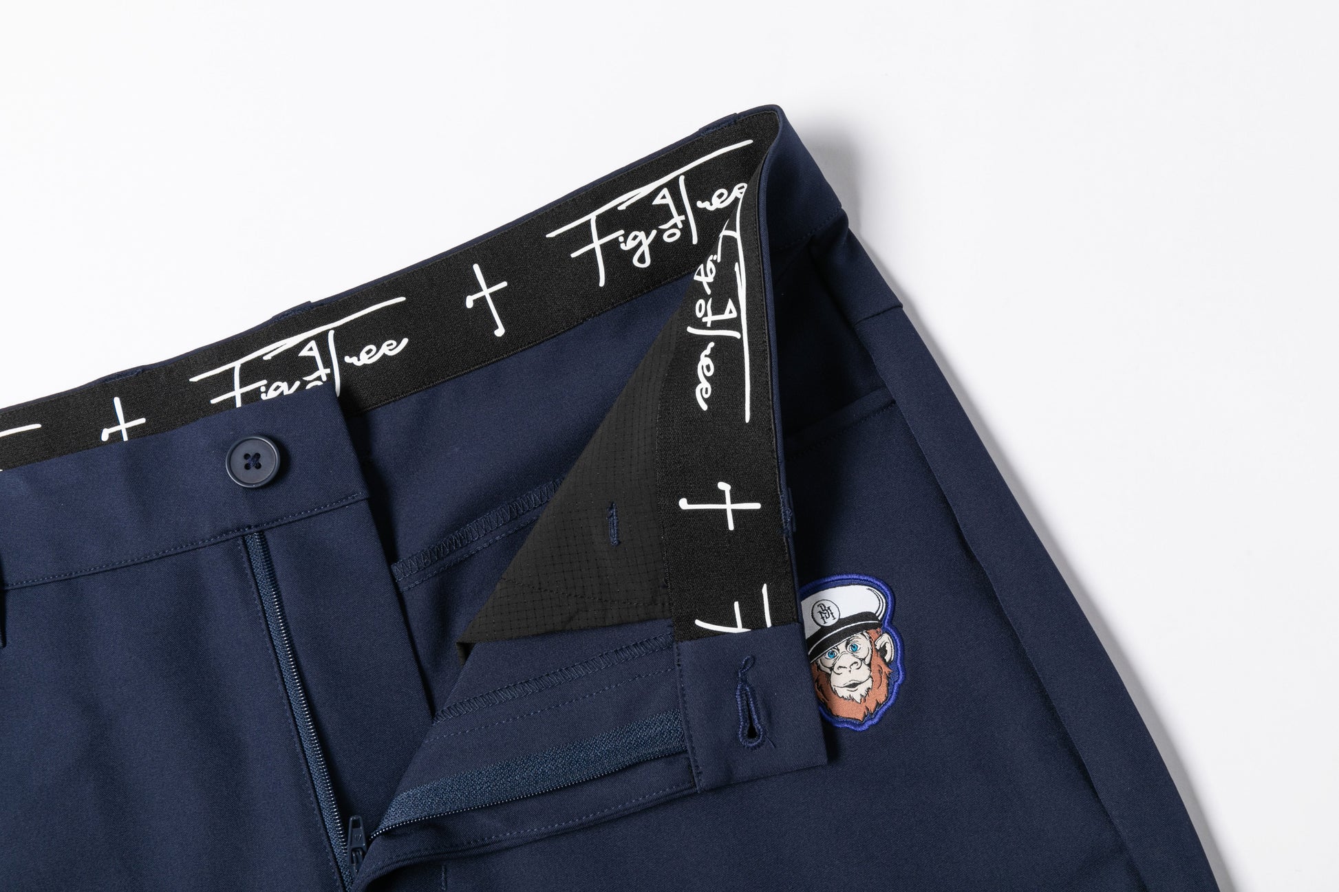 Men's Dark Blue Straight-Leg Trousers