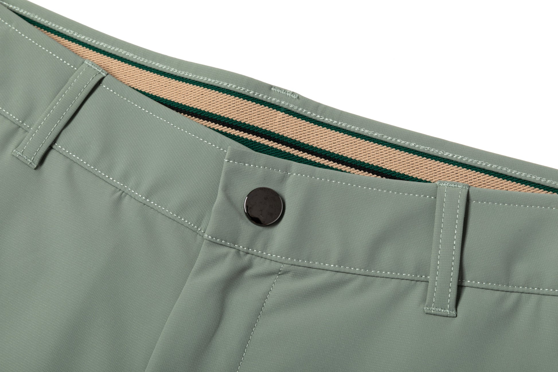 Light Green Shorts with Contrast - Colored Waistband