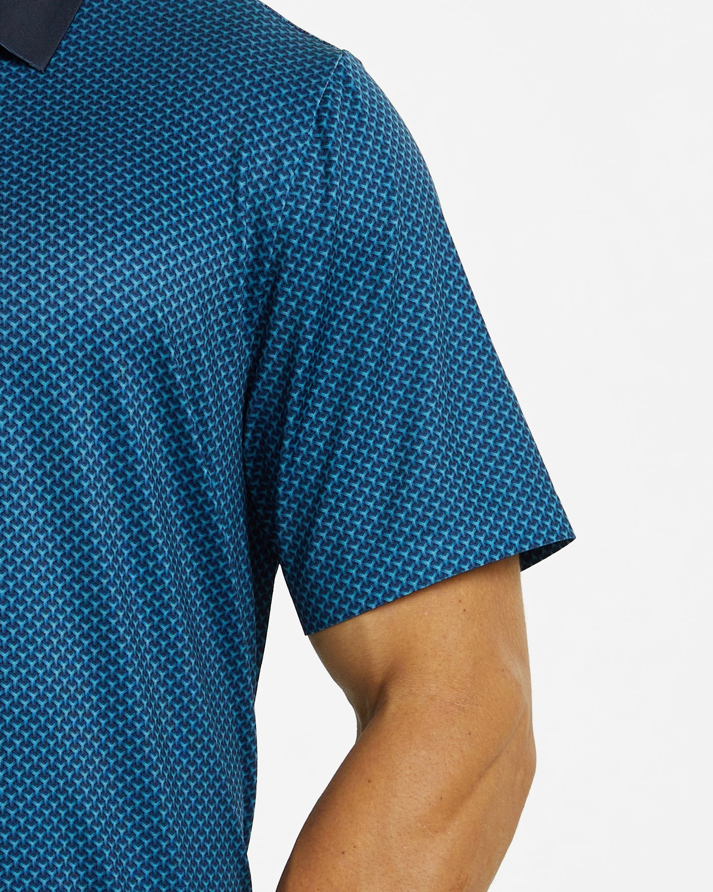 Men's light luxury dark blue golf polo shirt