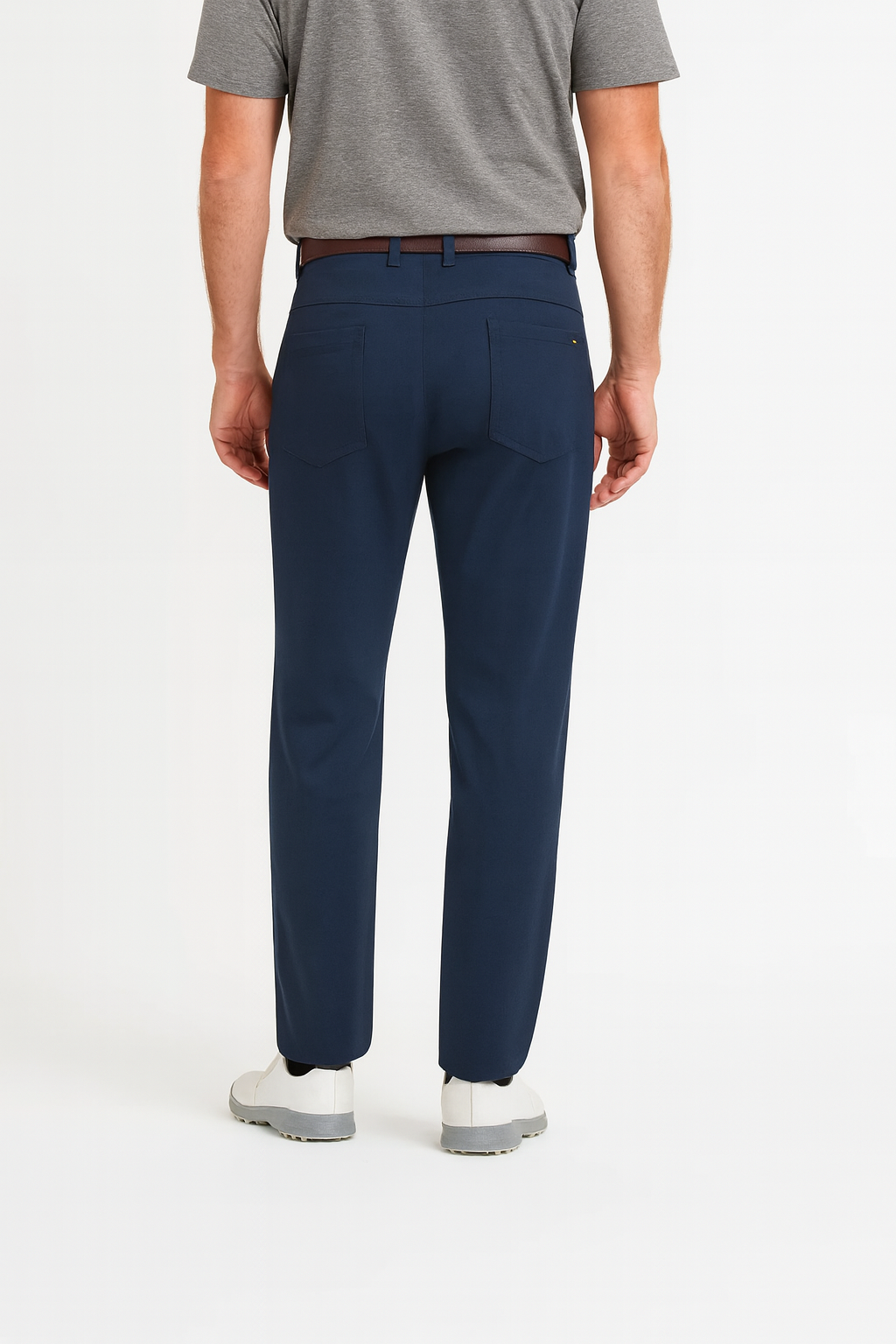 Men's Dark Blue Straight-Leg Trousers