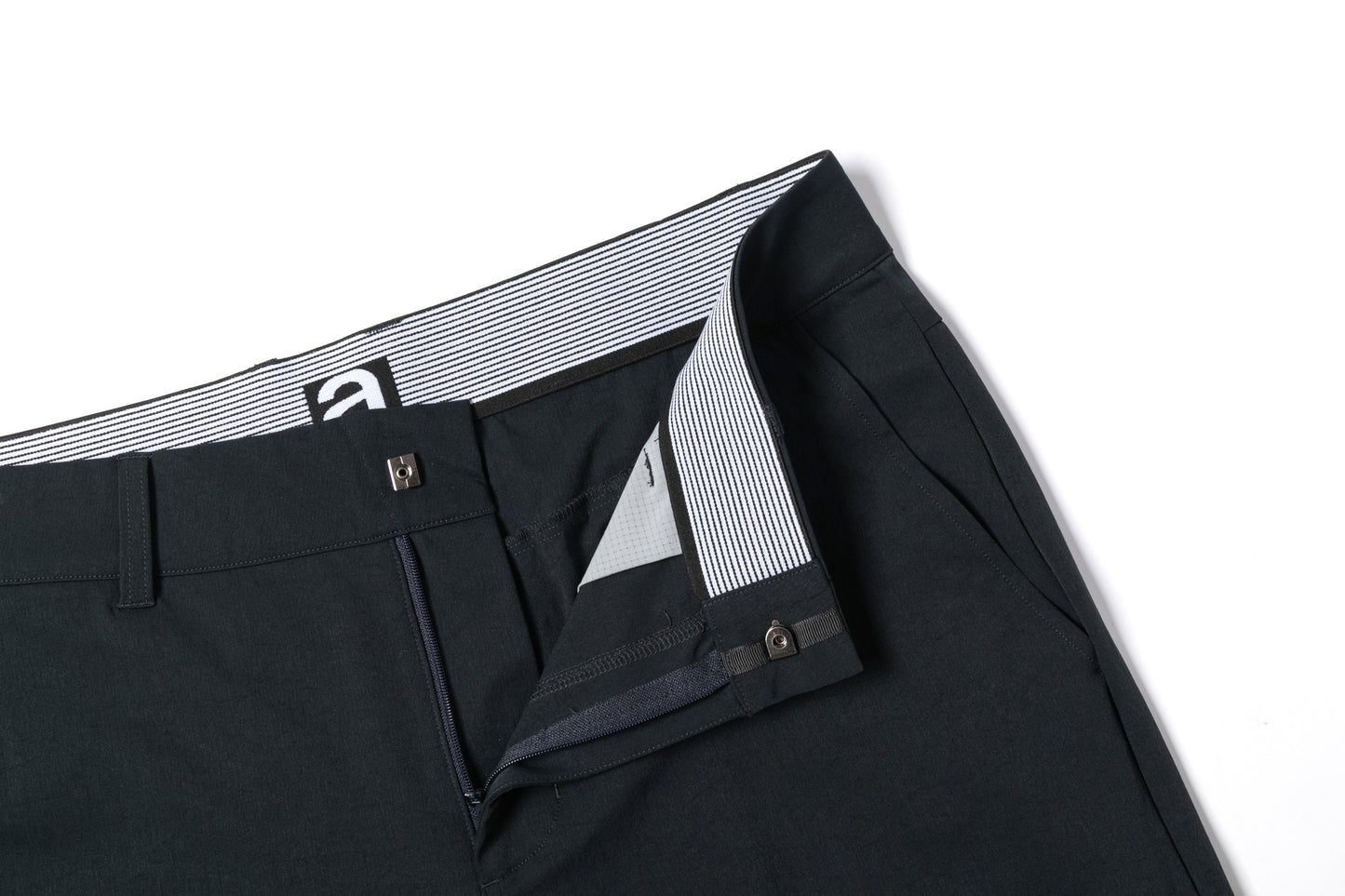 Navy Blue Trousers with Contrast - Colored Waistband