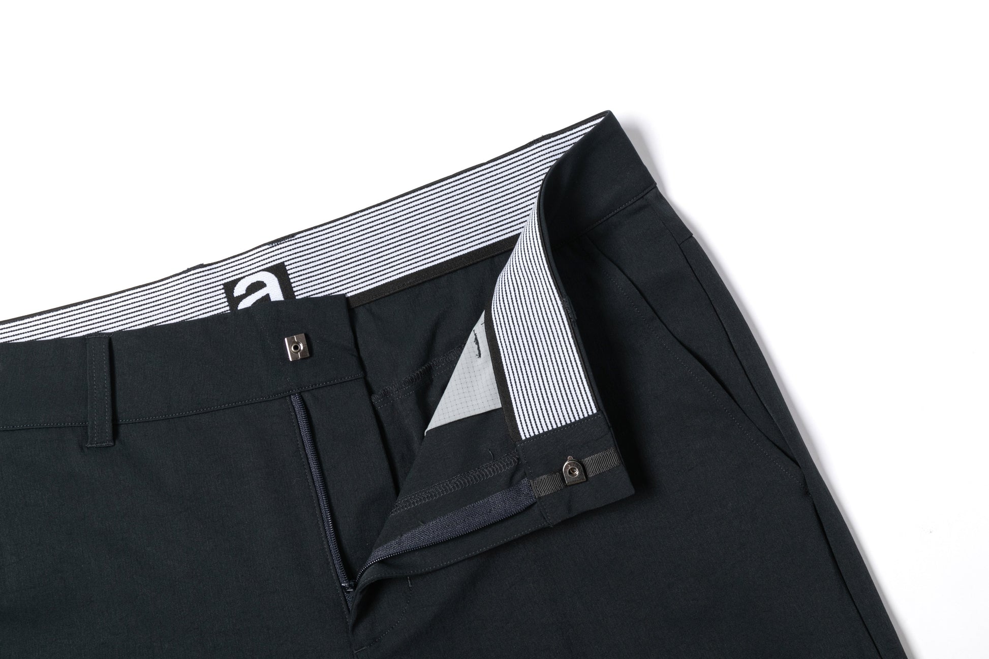 Navy Blue Trousers with Contrast - Colored Waistband