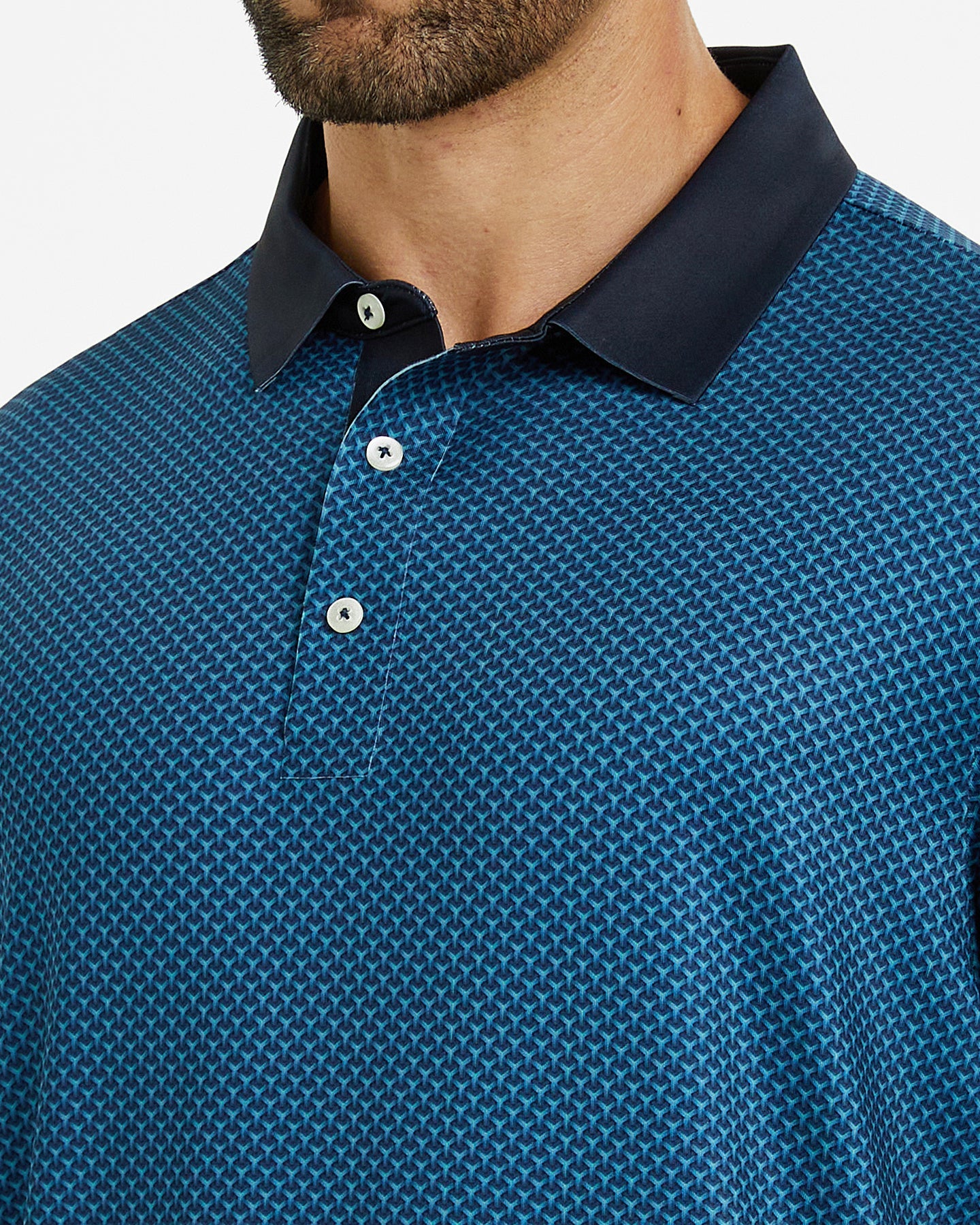 Men's light luxury dark blue golf polo shirt