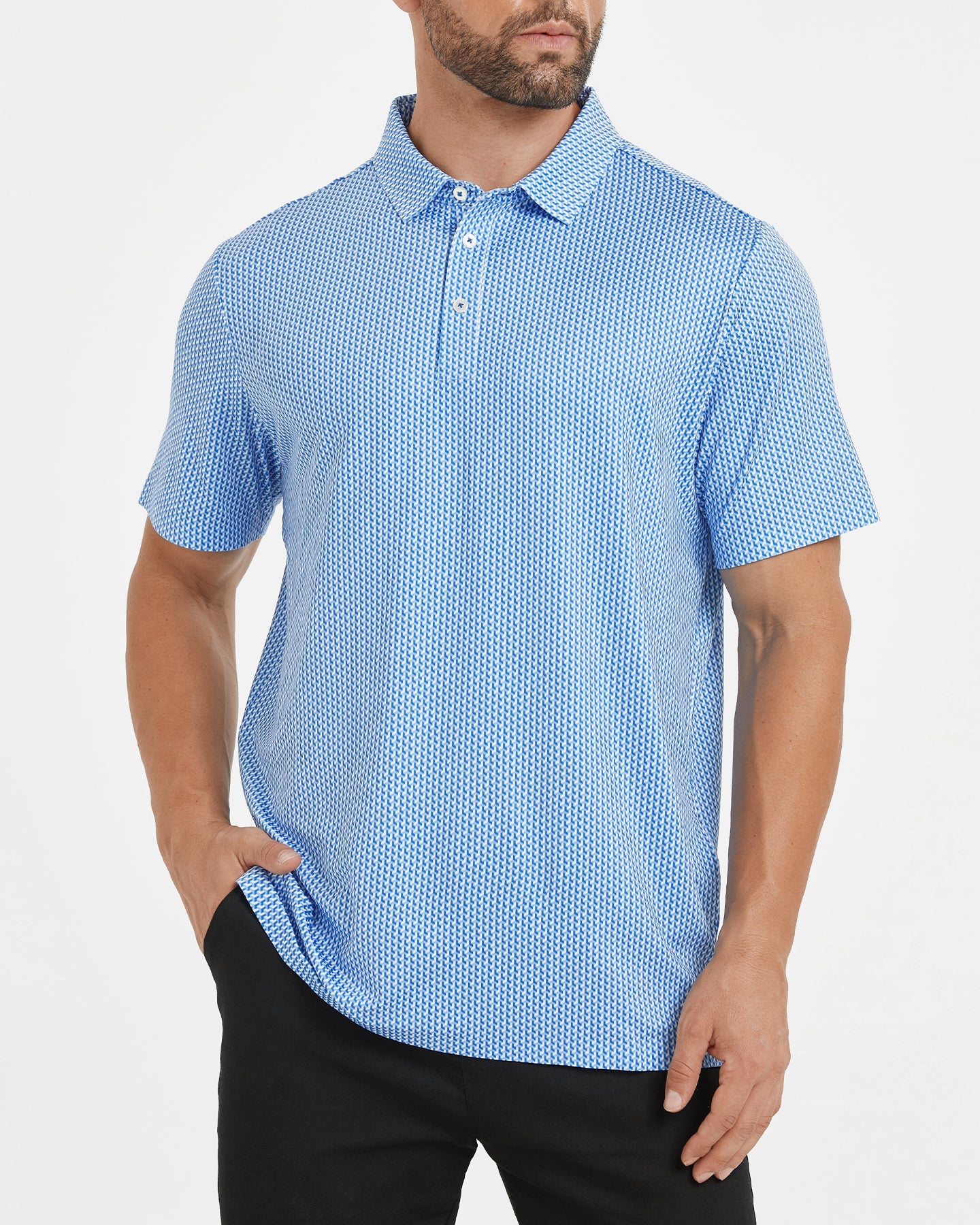 Men's golf polo shirt in a minimalist style