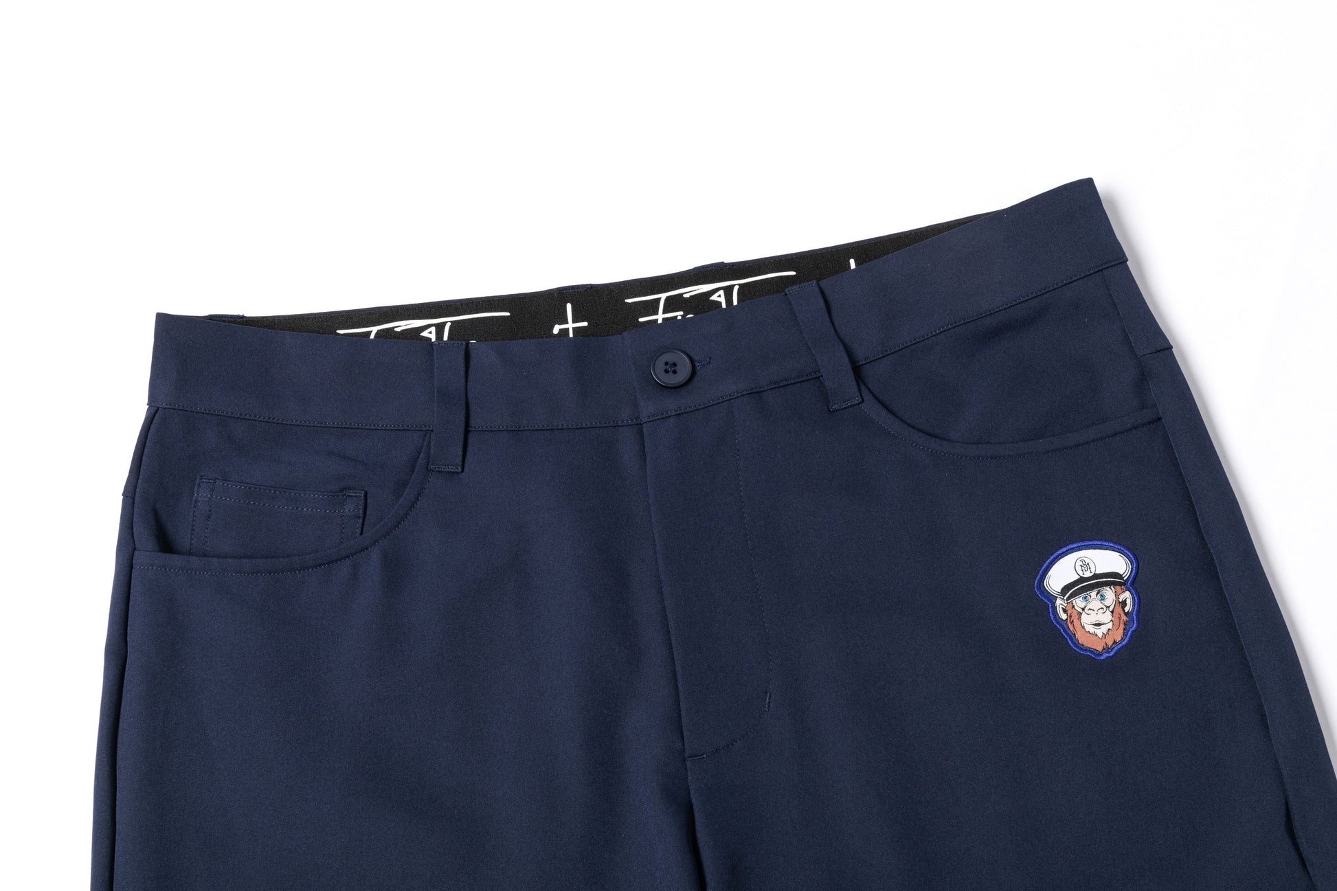 Men's Dark Blue Straight-Leg Trousers