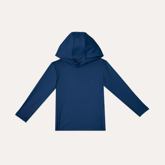 Kids' Navy Performance Hooded Long-Sleeve Top