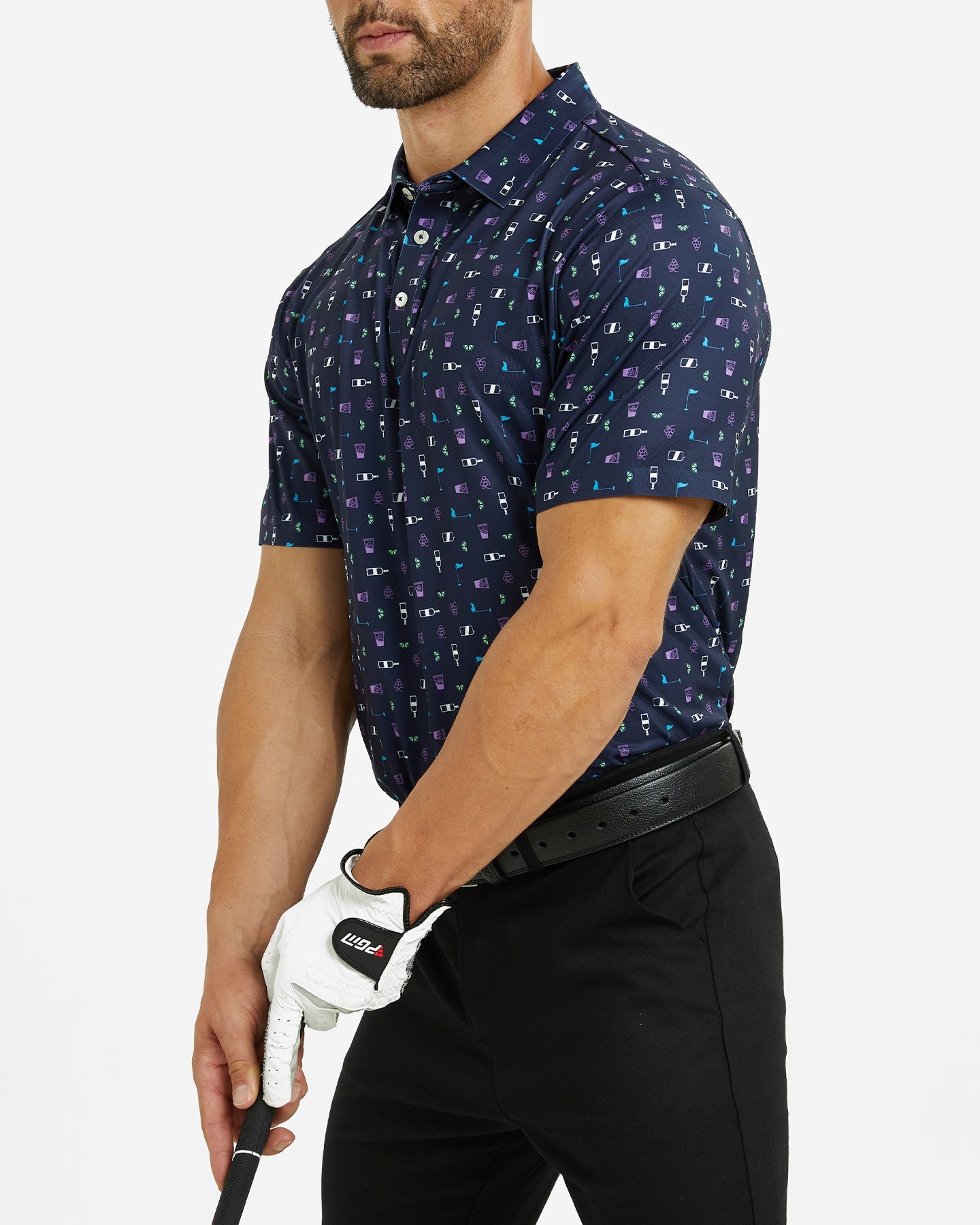 Men's celebration print golf polo shirt