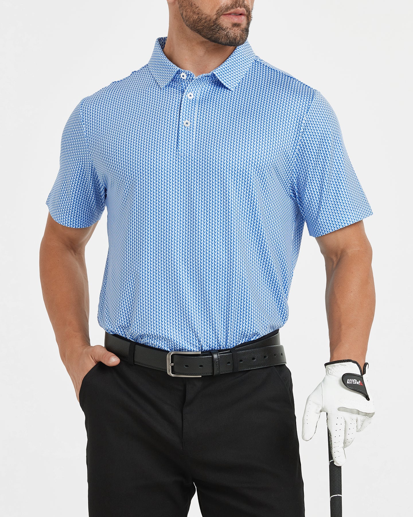 Men's golf polo shirt in a minimalist style