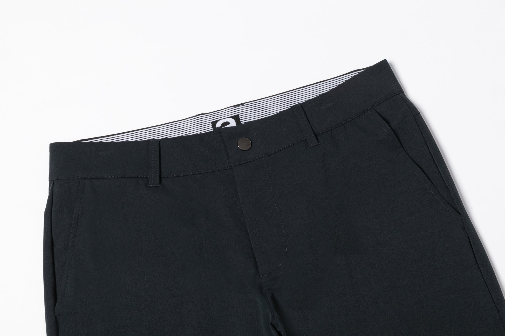 Navy Blue Trousers with Contrast - Colored Waistband