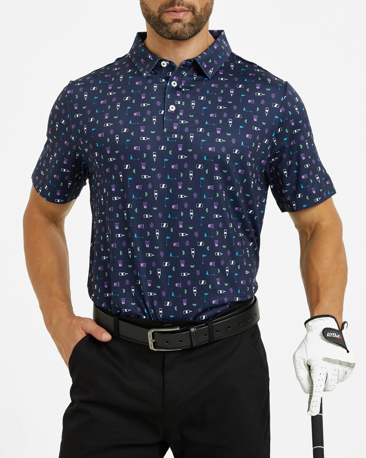 Men's celebration print golf polo shirt