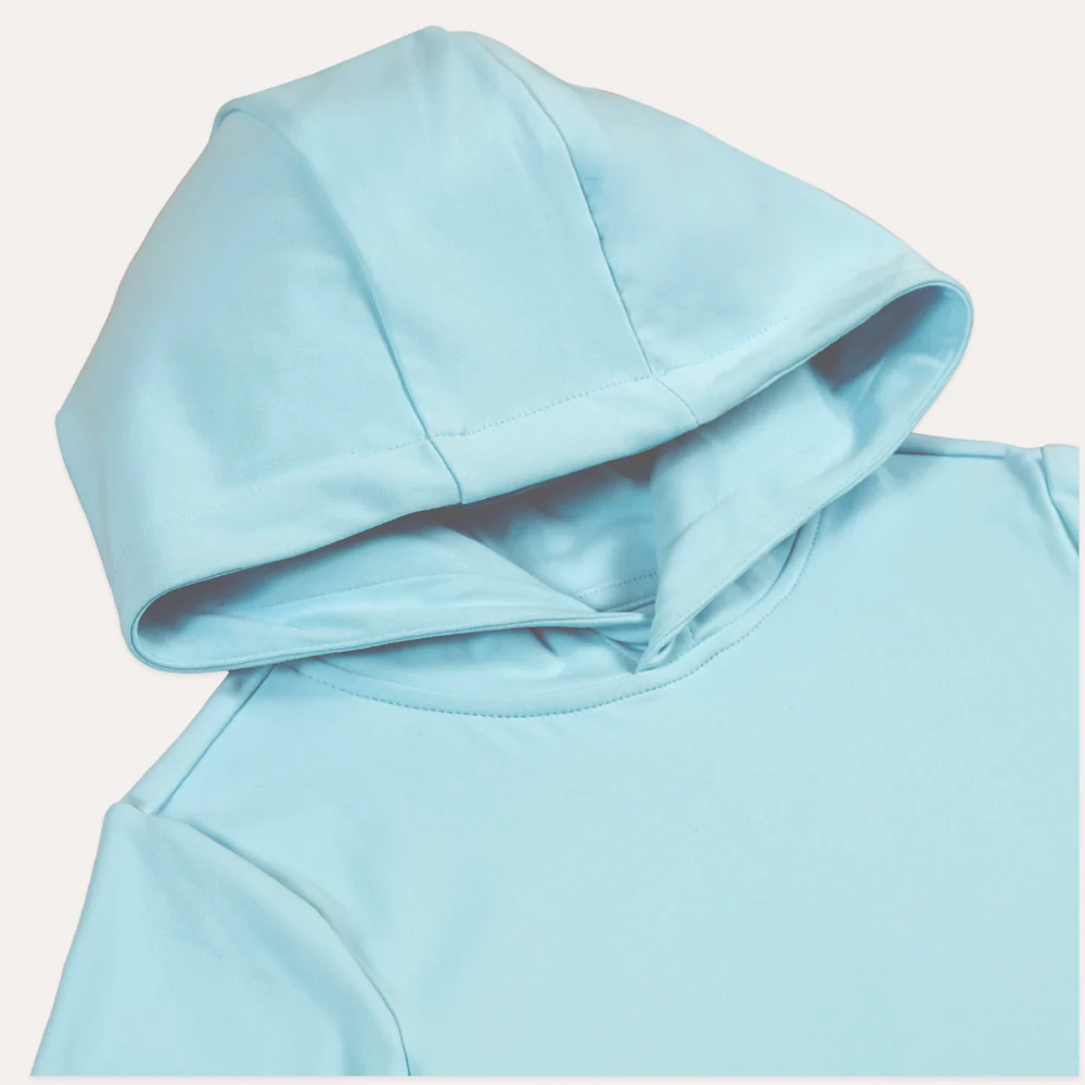 Kids' Light Blue Performance Hooded Long-Sleeve Top