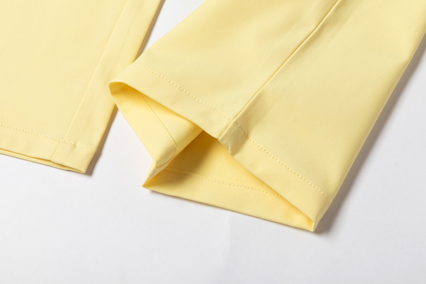 Cream Yellow Wrinkle - Resistant Straight - Leg Casual Pants