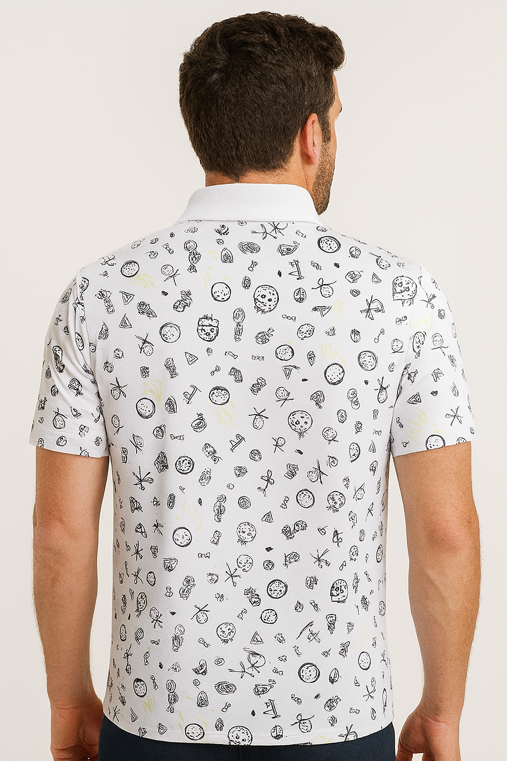 Men's Easter Golf Polo Shirt - Festive Skeleton Design for Golf Enthusiasts