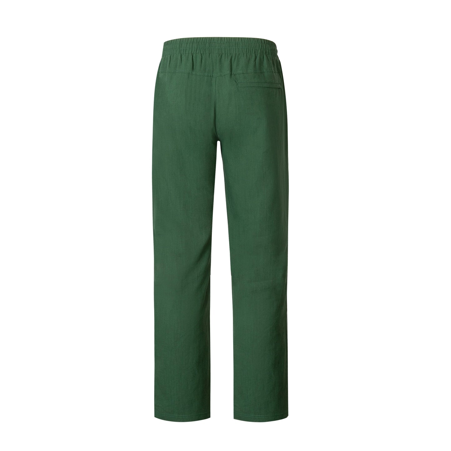 Vintage Green Linen Drawstring Cropped Pants