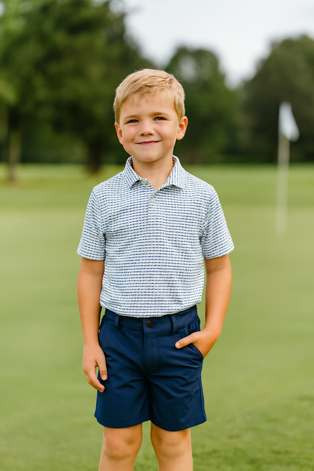 Kids' Navy Performance Stretch Shorts