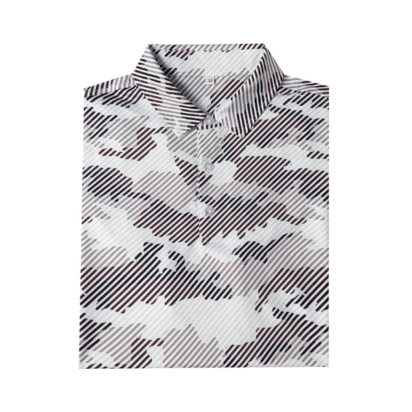 striped camouflage pattern Antimicrobial quick dry slim fit polo shirt