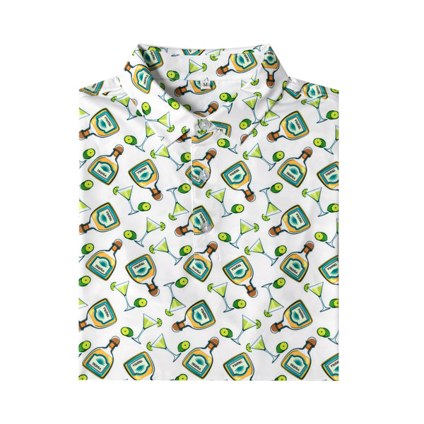 Tequila drinkware - themed pattern Antimicrobial quick dry slim fit polo shirt