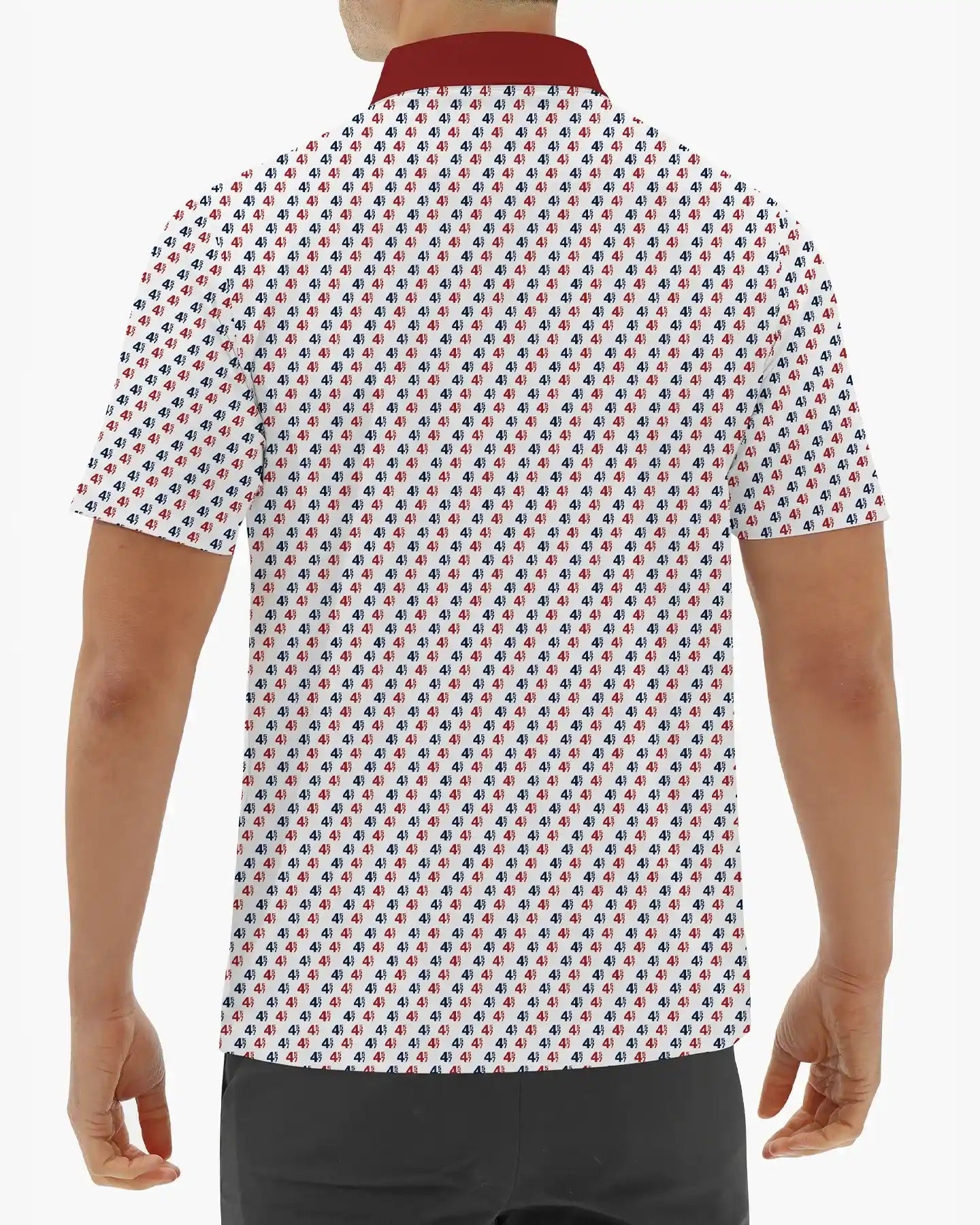 Men's 45-47 print golf polo shirt