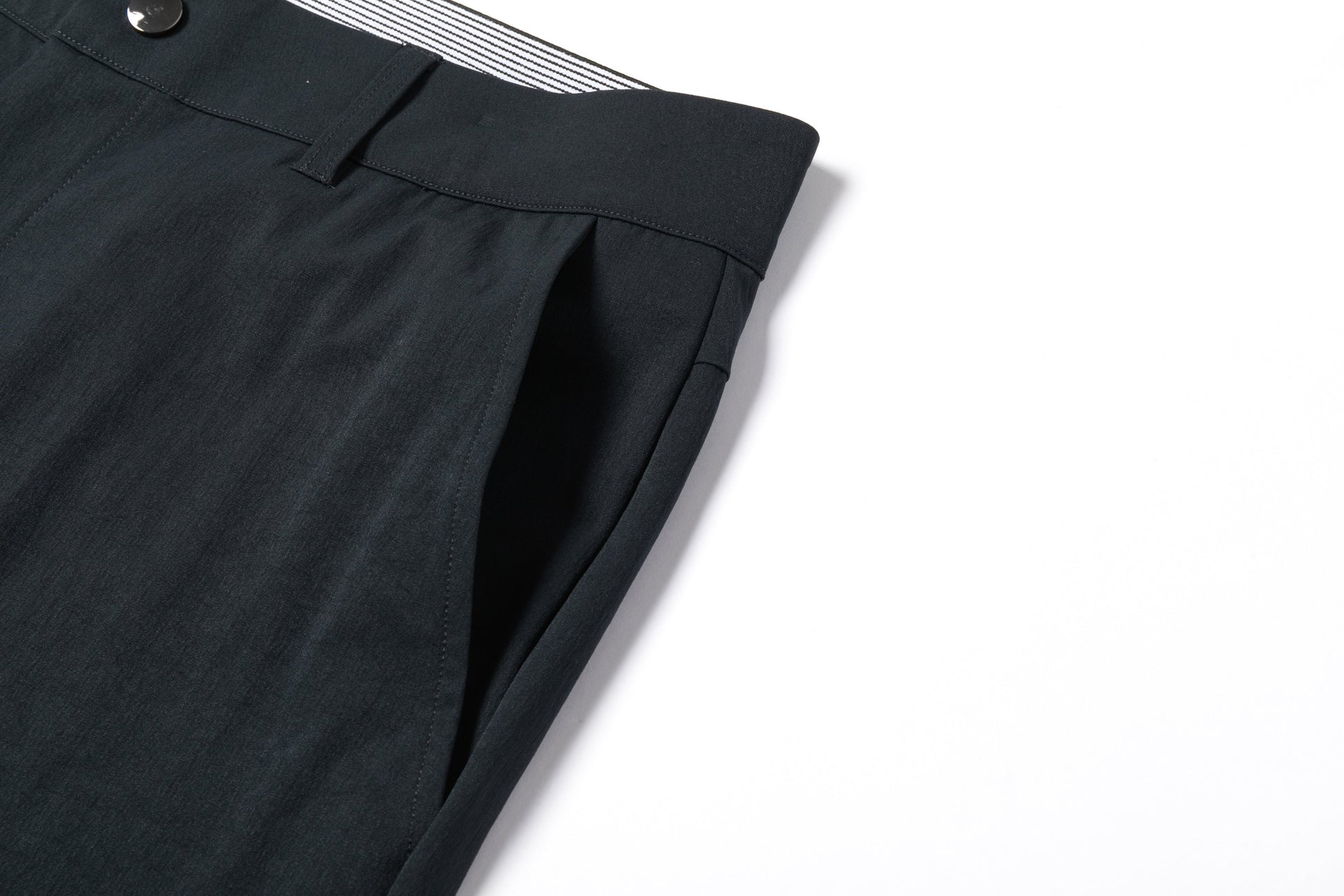 Navy Blue Trousers with Contrast - Colored Waistband