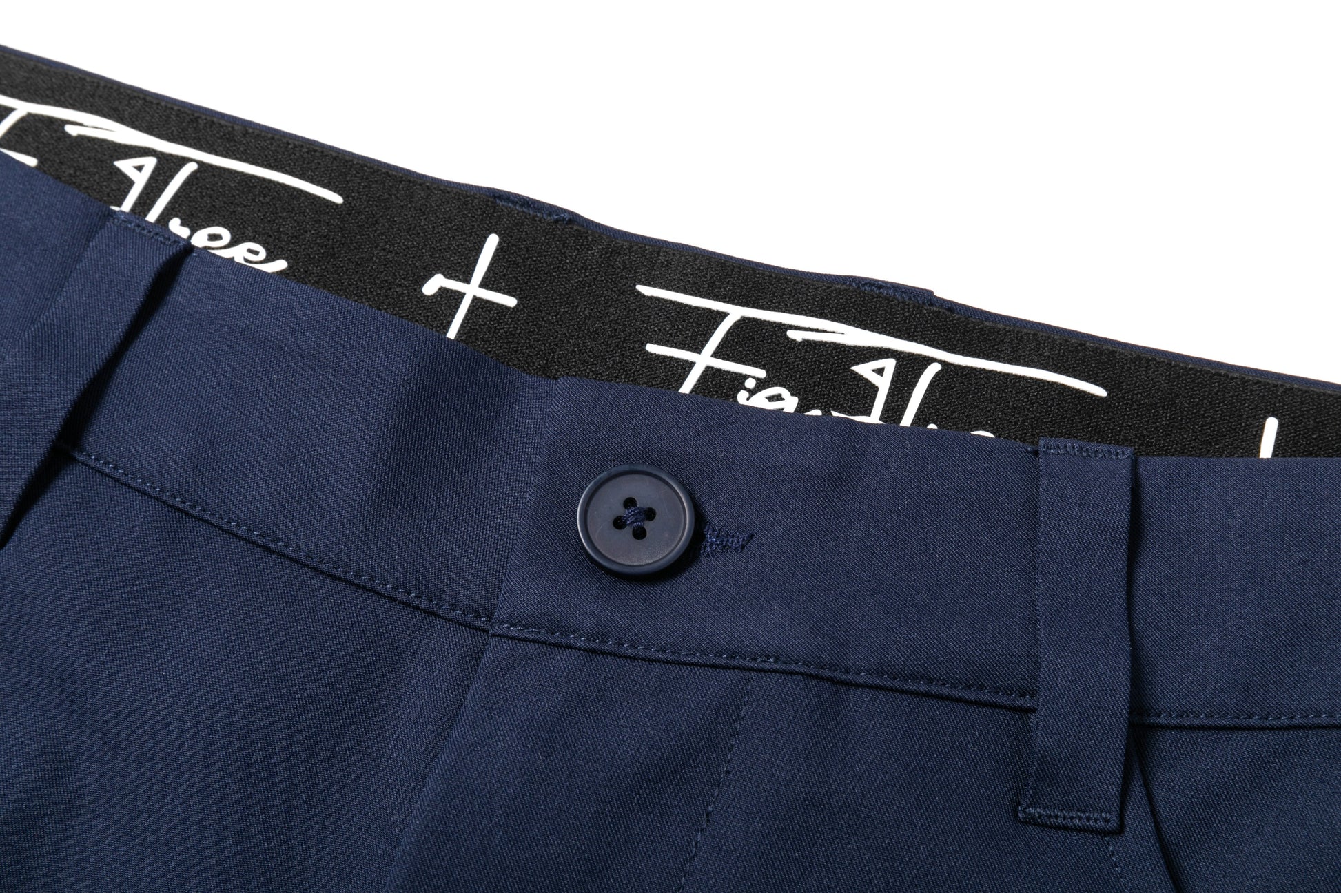 Men's Dark Blue Straight-Leg Trousers