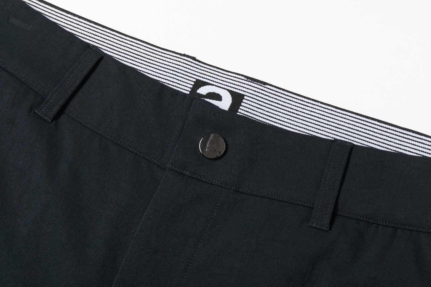 Navy Blue Trousers with Contrast - Colored Waistband