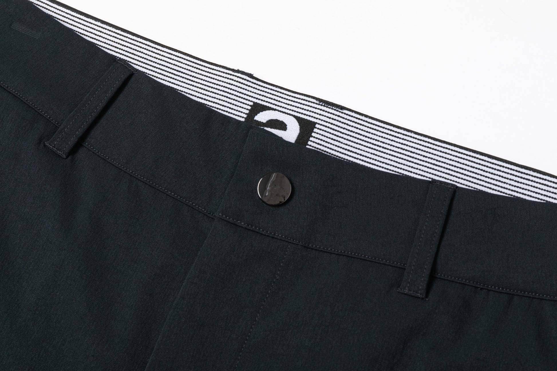 Navy Blue Trousers with Contrast - Colored Waistband