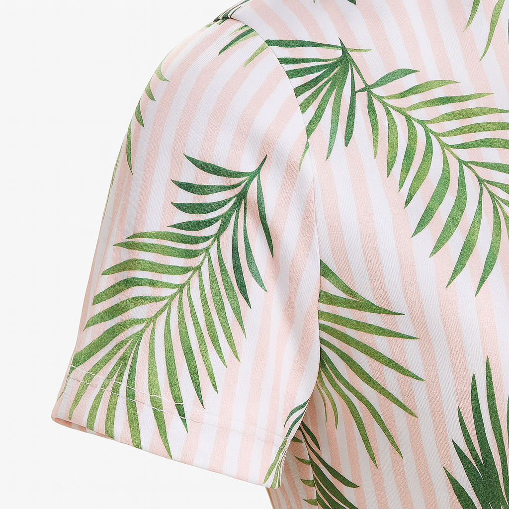Women's Tropical Palm Leaf Performance Polo Shirt