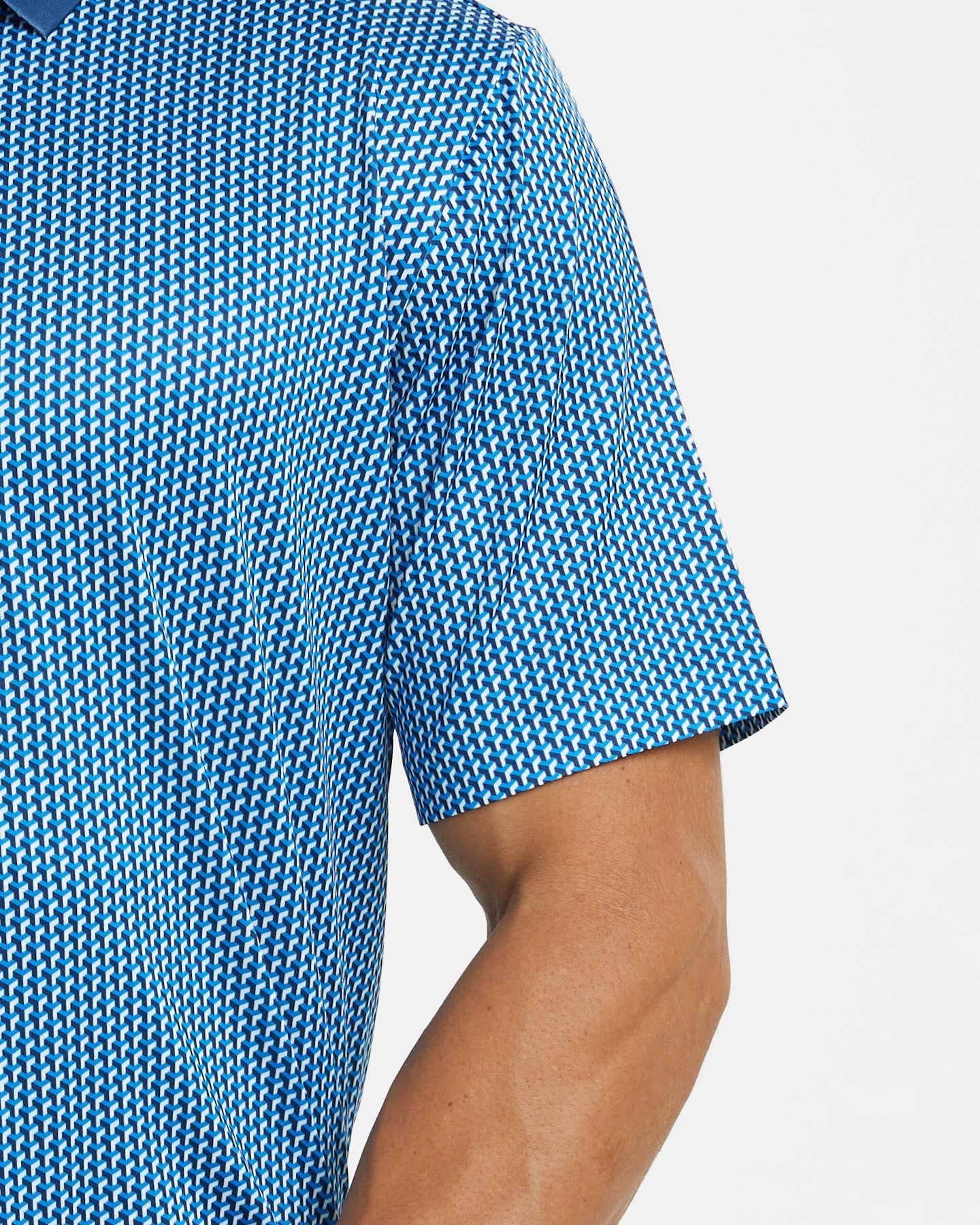 Men's blue golf polo shirt