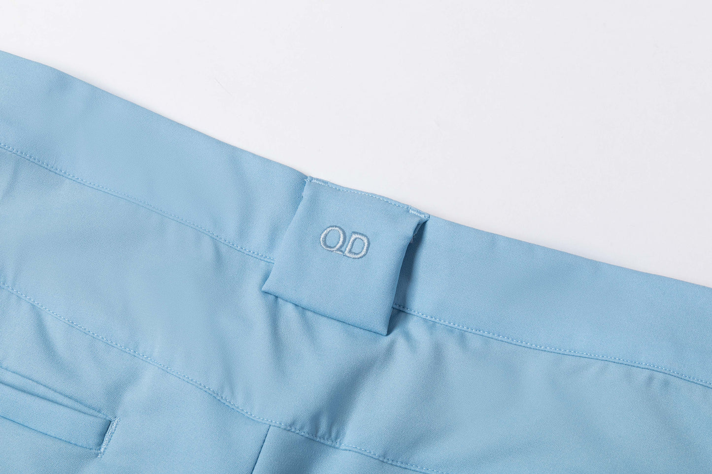 Light Blue Trousers with Contrast - Colored Waistband